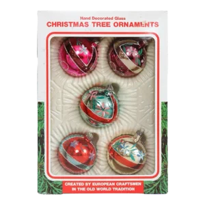 1960’s Glass Christmas Tree Bauble Ornaments
