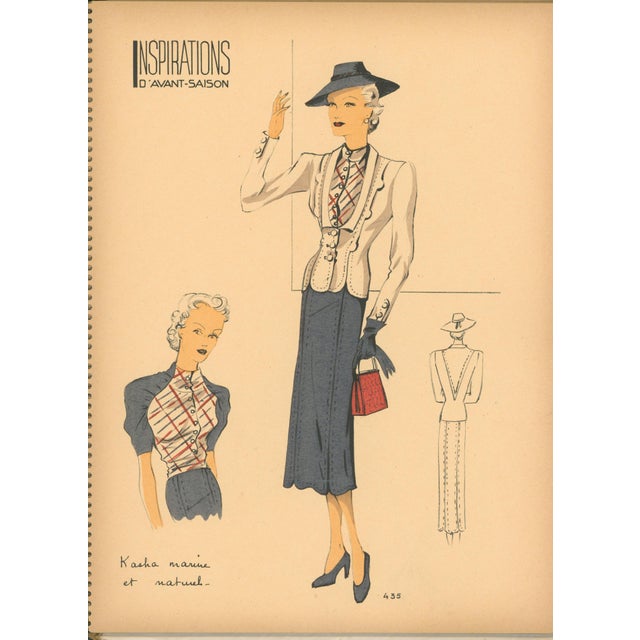 Inspirations D’Avant-Saison - Booklet With 38 Original French Haute Couture Fashion Prints – C. 1938 For Sale - Image 11 of 11