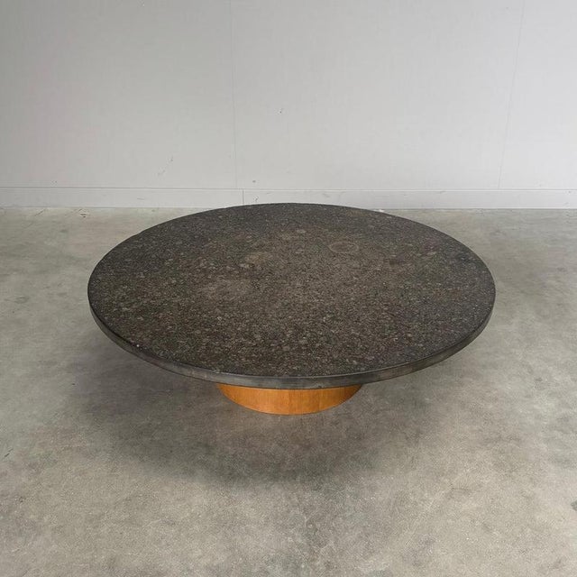 Round Slate Stone Coffee Table, 1970s For Sale - Image 4 of 10