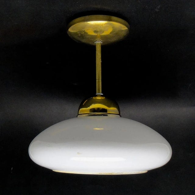 Metal Art Deco Style Pendant Lamp, Poland, 1950s For Sale - Image 7 of 7