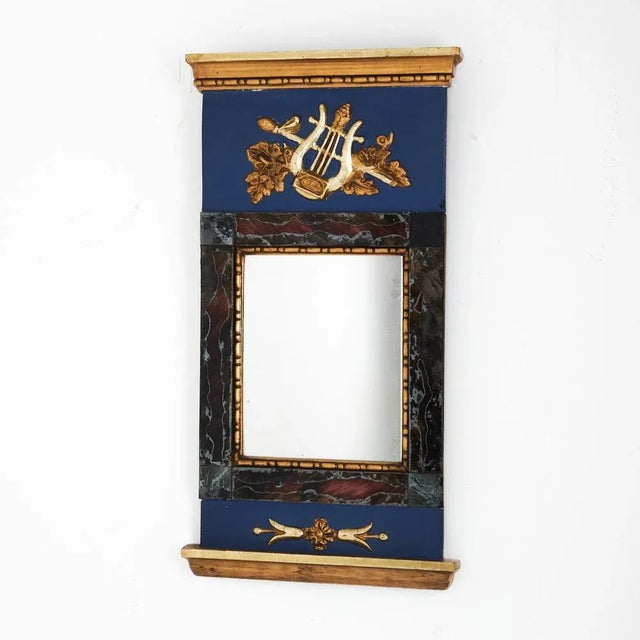 Wooden Mirror with Lyra Motif, 1840s For Sale - Image 4 of 4