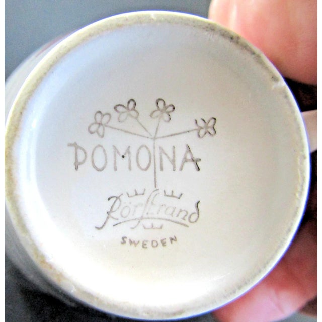 1950s Mid-Century Modern Rörstrand Sweden Pomona Picknick Two Cups and Saucers Design by Marianne Westman - 4pcs For Sale - Image 9 of 12
