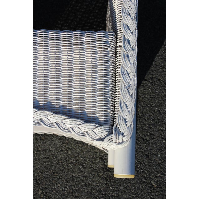 Lloyd Loom Wicker Side Tables With Glass Tops—A Pair For Sale - Image 14 of 18