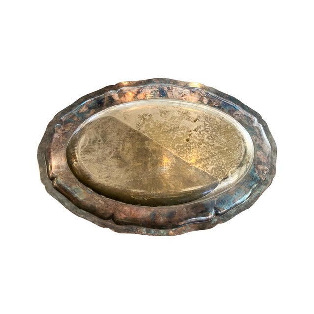 Silverplate Over Hotel Silver/Zinc. Early 20th Century. This classic hotel silver platter is very versatile. Use it on a...