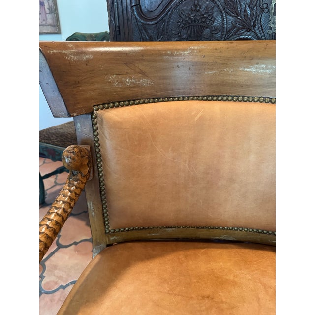 Mid 20th Century Old Leather Chairs - A Pair For Sale - Image 5 of 12
