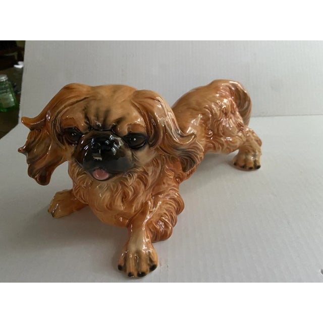 Brown Mid 20th Century Large Goebel Pekingese Dog Figurine, West Germany For Sale - Image 8 of 11