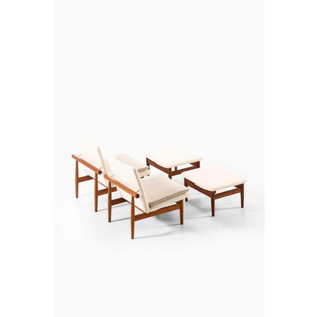 Metal Japan Model FD-137 Easy Chairs by Finn Juhl, 1950s, Set of 4 For Sale - Image 7 of 8