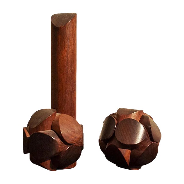 Italian Wooden Modular Sculpture by Charles O. Perry for Gavina, 1970s, Set of 3 For Sale