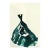 The Teal Dress 3 - Original Ink Painting on French Linen Paper by Bettina Mauel For Sale