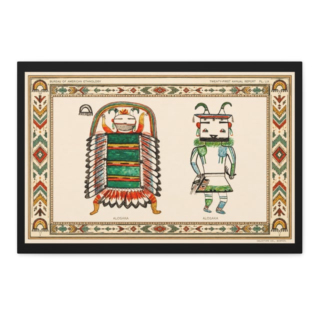 Tribal Atelier Aria Lumae Hopi Kachina Alosaka Deities Horizontal Fine Art Gallery Board Print For Sale - Image 3 of 11