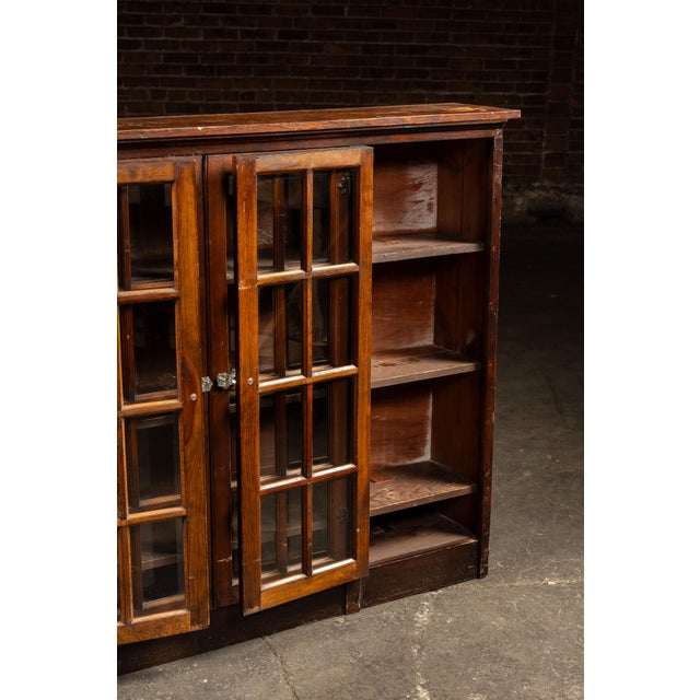 Wood Early 20th Century Mission-Style Display Case With Glass Doors For Sale - Image 7 of 13