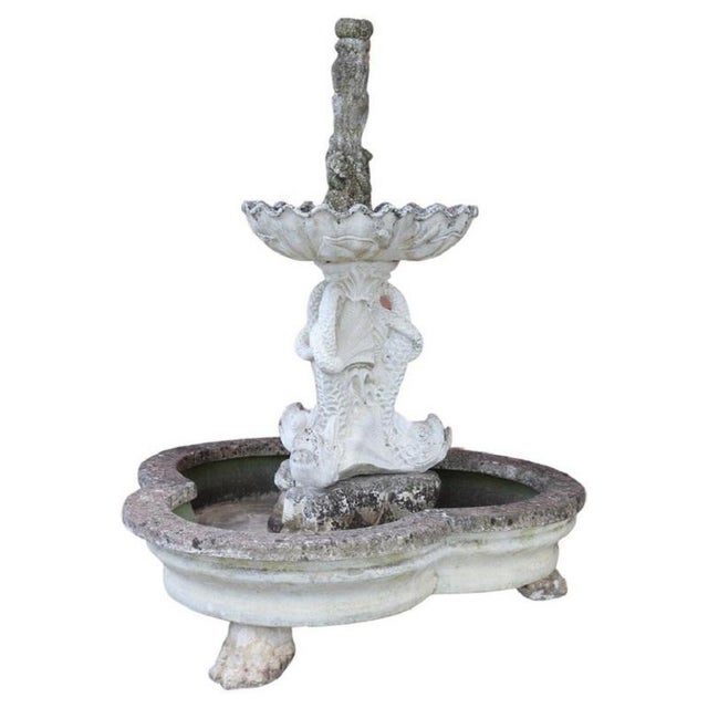 Large Neoclassical Garden Fountain with Statue, 1930s For Sale - Image 14 of 14