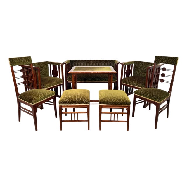 Very Vienna Secession Seating Group, 1890s, Set of 8 For Sale