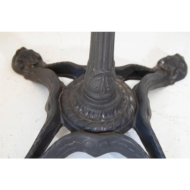 Early 20th Century 1920s Antique French Cast Iron Bistro Table Stand a Pair For Sale - Image 5 of 13