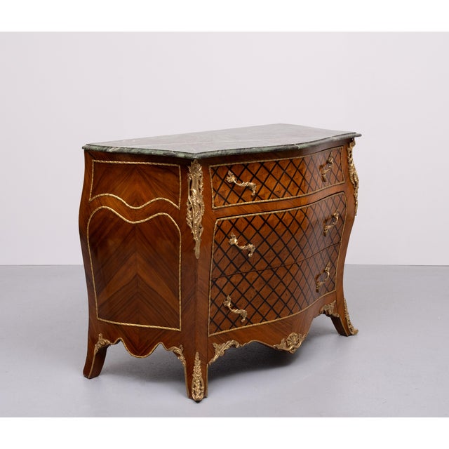 Louis XV Dutch Checkerboard Inlay Chest of Drawers, 1960s For Sale - Image 10 of 12