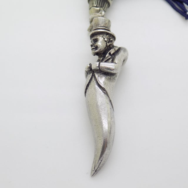 Vintage Italian Handmade Genuine Silver Neapolitan Hunchback Good Luck Charm For Sale - Image 6 of 10