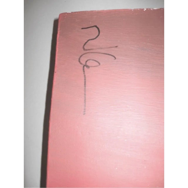 Textile Modernist Triptych Oil on Canvas For Sale - Image 7 of 8