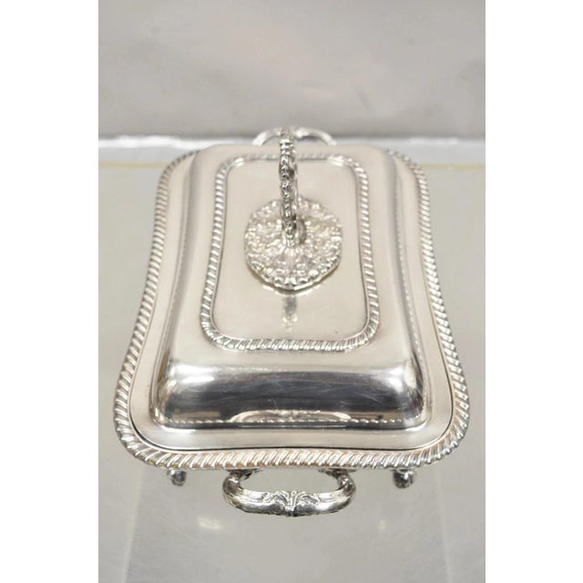 Metal Antique English Victorian Sheffield Silver Plated Lidded Warmer Serving Platter For Sale - Image 7 of 12