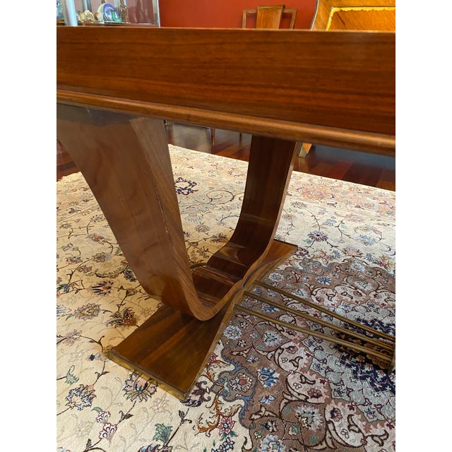 Wood Jules Leleu Style Extendable French Art Deco Rosewood Dining Table Circa 1930 For Sale - Image 7 of 7