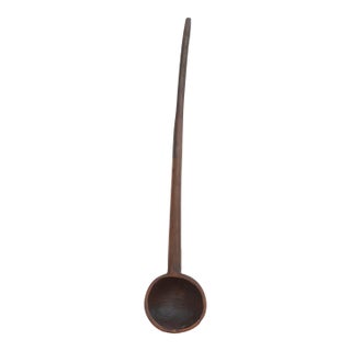 Patinated Dark Brown Long Spoon For Sale