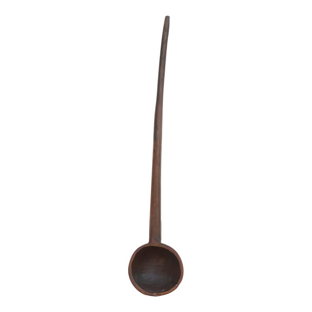 Patinated Dark Brown Long Spoon For Sale
