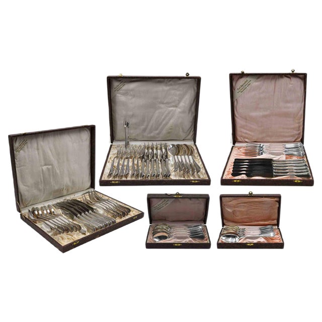 Vintage Cutlery Set, Mid-20th Century, Set of 61 For Sale