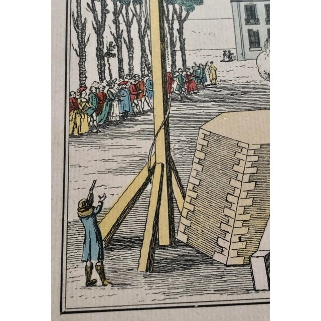 1950s Vintage 1956 Offset Color Lithograph of Montgolfieres French Balloon Print, Framed For Sale - Image 5 of 8