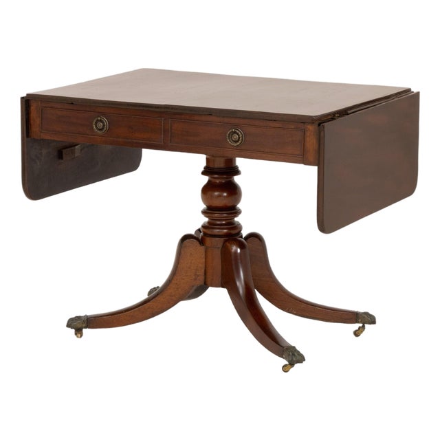 Regency Mahogany Drop Leaf Sofa Table For Sale