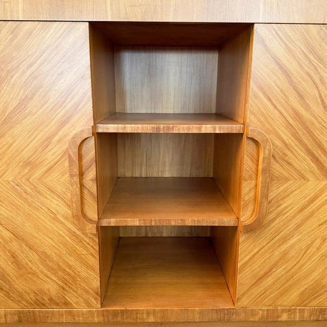 1940s Art Deco Satinwood Lit Dry Bar Music Entertainment System Cabinet For Sale - Image 12 of 13