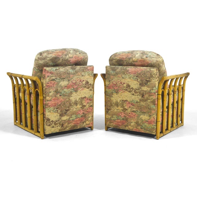 Contemporary Rattan Framed Lounge Chairs For Sale - Image 3 of 9