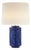 Darina Large Table Lamp in Pebbled Blue With Linen Shade For Sale
