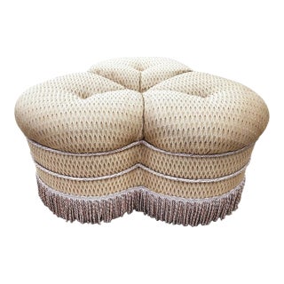 Ethan Allen French Clover Ottoman Pouf Rolling For Sale