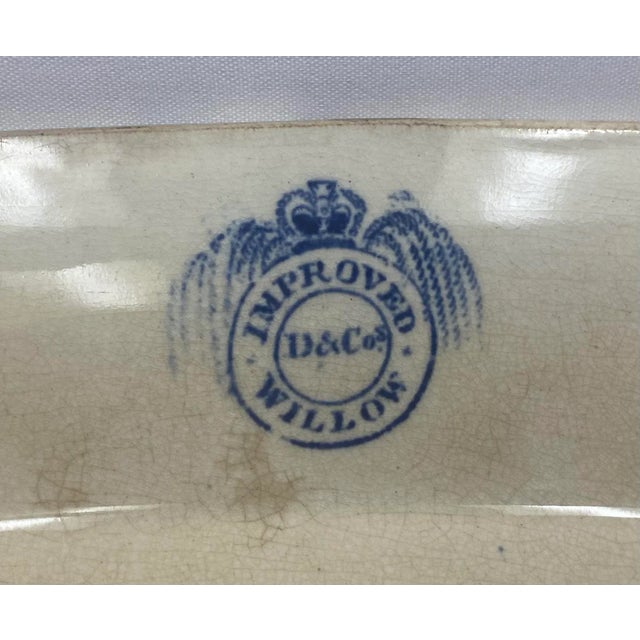 Antique Dewes & Copestake Blue Willow Platter From England - Circa 1895 For Sale - Image 11 of 13