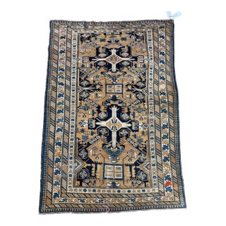 Vintage Kuba Cseikhong Rug With Tribal Cross Medallions – 5'10" X 4'1" For Sale