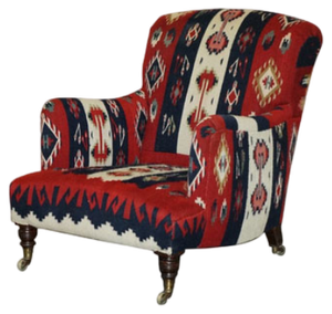 Victorian Bridgewater Armchair with Kilim Upholstery from Howard & Sons