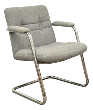 Late 20th Century Vintage Chromcraft Mid Century Modern Tubular Chrome Cantilever Lounge Arm Chair