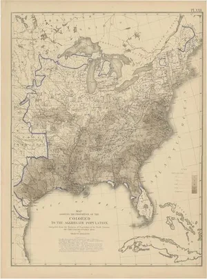 Antique Chart of the US Population Proportion, 1874