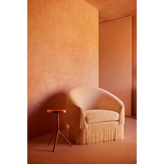 Fringes armchair by munna dimensions: d 85 x w 94 x h 90 cm. Sh: 45 cm. Materials: wood, foam, and upholstery. Finish:...