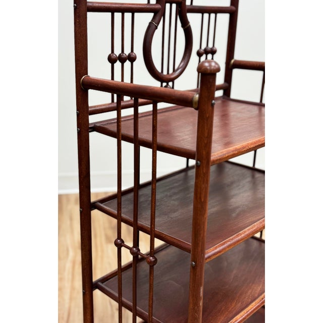 Antique Mahogany Lyre Motif Bookshelf Etagere For Sale - Image 10 of 11