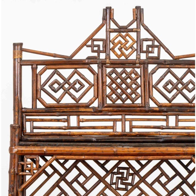 Chinoiserie Aesthetic Movement Chinoiserie Bamboo and Elm Etagere, 19th Century For Sale - Image 3 of 12