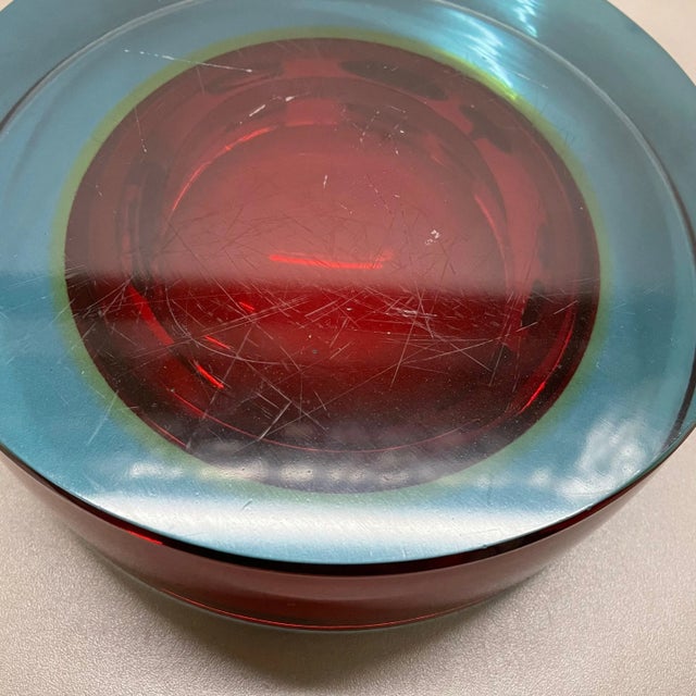 Extra Large Sommerso Murano Glass Bowl by Gino Cenedese for Cenedese Vetri, Italy, 1970s For Sale - Image 17 of 18