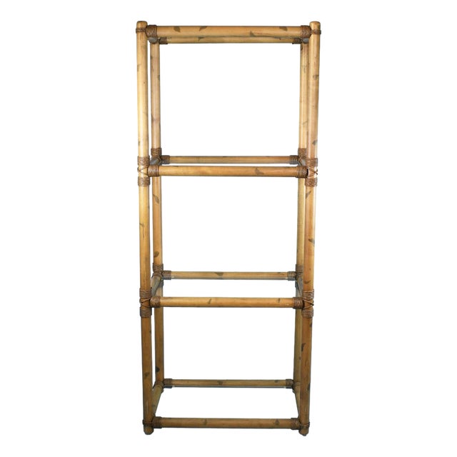 Vintage Single Bamboo Etagere For Sale