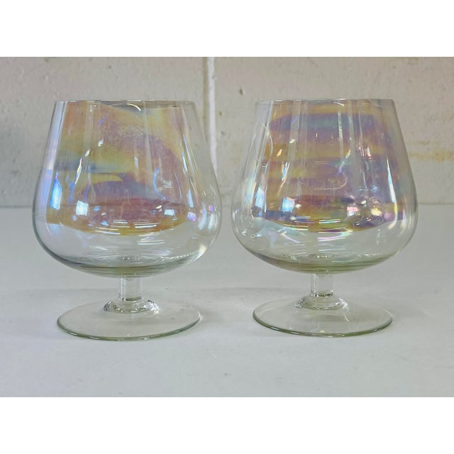 Vintage 1960s Iridescent Brandy Snifters, Pair For Sale In Boston - Image 6 of 6