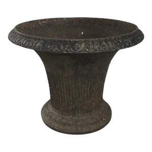 Antique 19th Century American Empire Cast Iron Basket Form Planter Urn