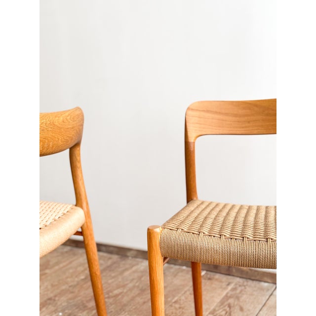 Set of Mid-Century Modern Danish Model 75 Chairs in Oak by Niels O. Møller for J.L. Mollers Møbelfabrik, 1950s For Sale - Image 11 of 18