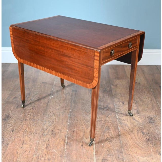 Regency Pembroke Table Mahogany Side Drop Leaf For Sale - Image 6 of 10