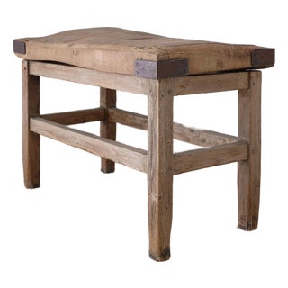 19th Century Industrial English Butcher Block Table For Sale
