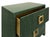 Matthew Izzo Home - Cole Green Textured Linen Two Drawer Side Table With Glass Top and Satin Brass Drawer Pulls For Sale - Image 9 of 10