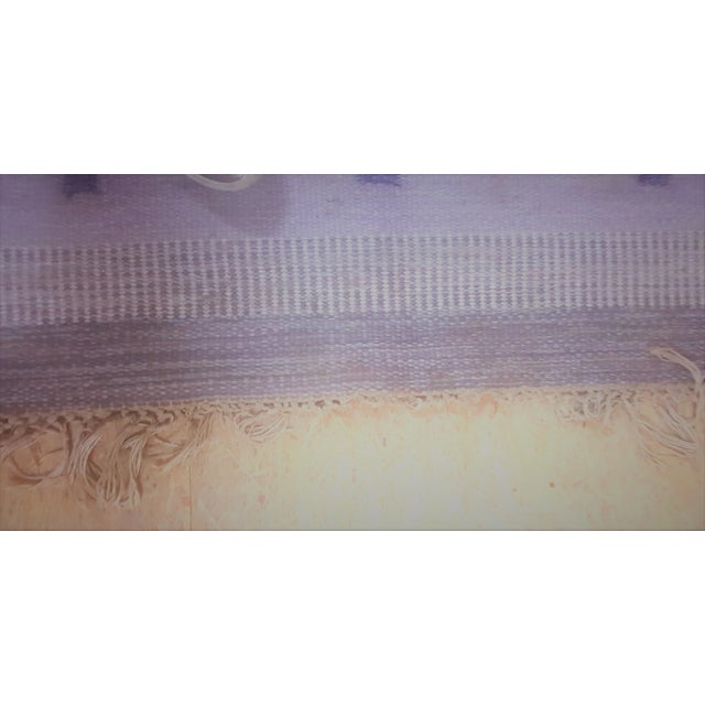 Swedish Handwoven Röllakan Carpet by Alice Wallbäck, in Good conditions. Designed 1950 to 1959 I have official proof of...