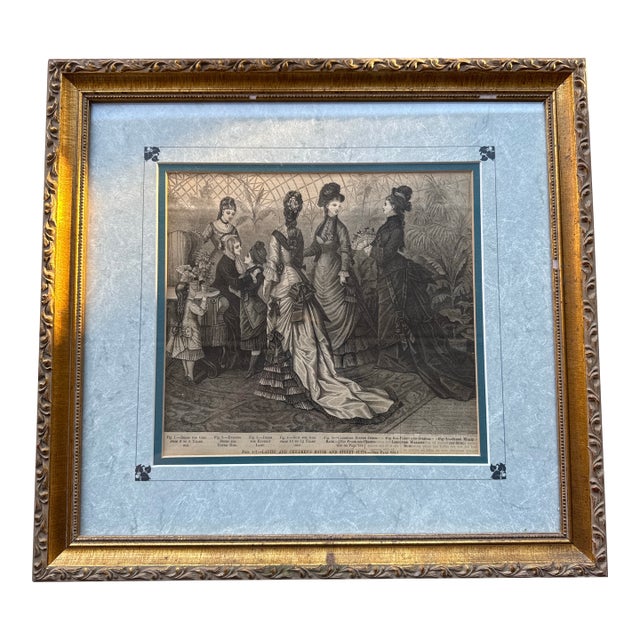 1876 Harper’s Bazar Framed Cover Page – Certified Antique Print (Nov. 25, 1876) For Sale